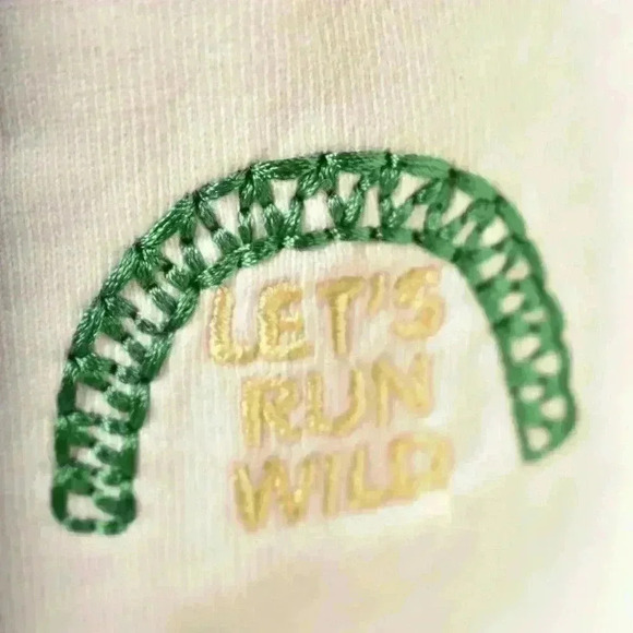 SS19 BAND OF OUTSIDERS  White Blue Art Embroidery BS Stick Figure Small Portugal - Picture 9 of 12